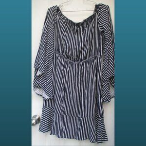 Dex Dress Off Shoulder Striped Spanish Sahara Dress Size Small